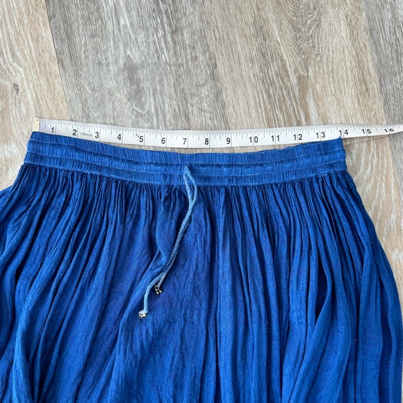 Vintage Anjumun Boho Peasant Navy Blue Skirt Size 6 Floral Embroidered - Picture 8 of 11